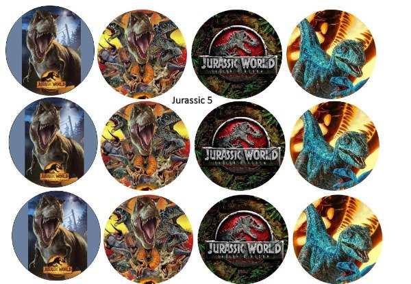 Producto - LAMINA JURASSIC 5 DINOSAURIOS