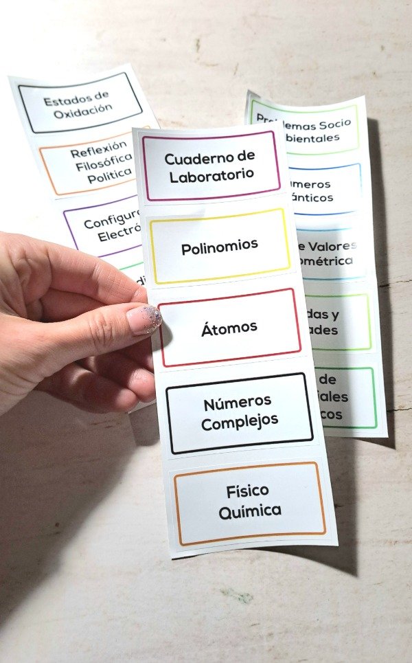Producto - Etiquetas escolares/universitarias x 20 Uni. - 2