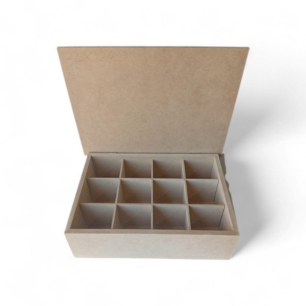 Producto - CAJA DE TE 12 DIVISORIOS CON BISAGRAS LISA