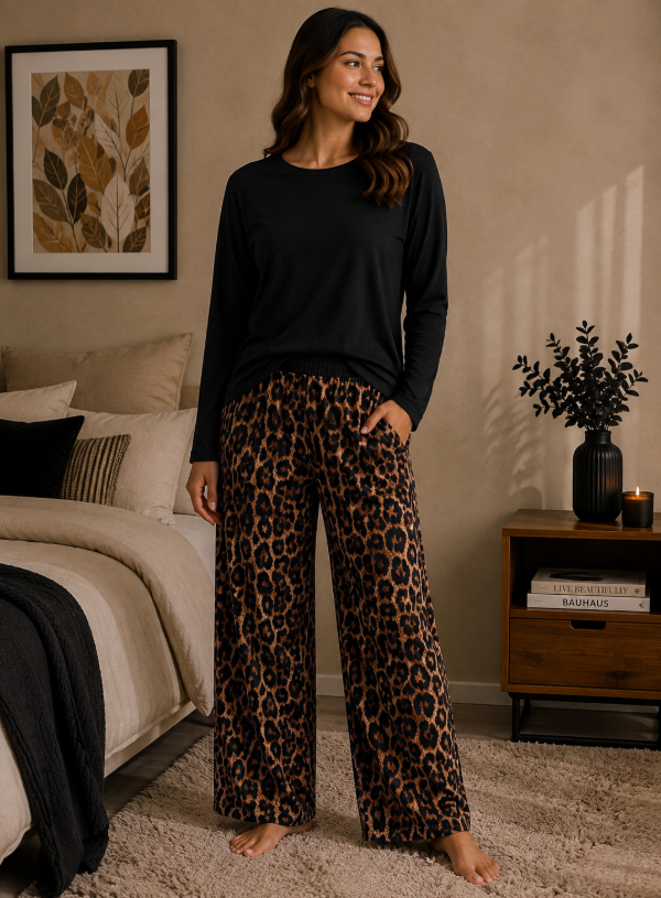 Producto - Pijama alg soft print negro Talle 4-5