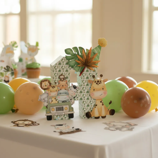 Producto - Kit Imprimible Letras 3D Editables Safari