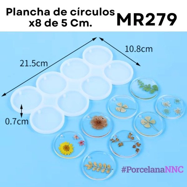Producto - Plancha de círculos x8 de 5 Cm. MR279