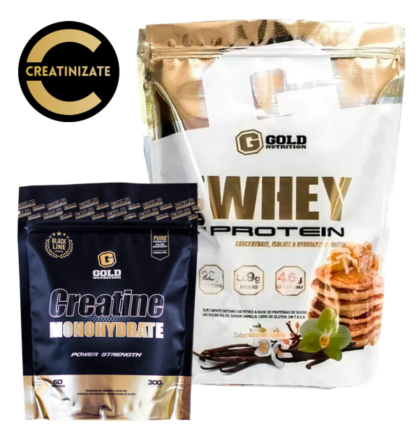 Producto - Combo Creatina + Proteina Gold Nutrition Gourmet Vainilla MAXIMA PUREZA