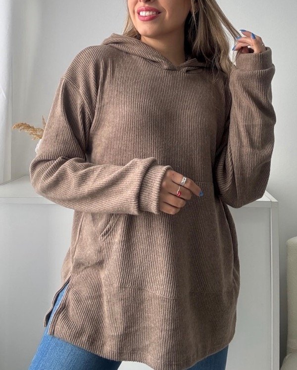 Producto - Maxi sweater lanilla- beige visón