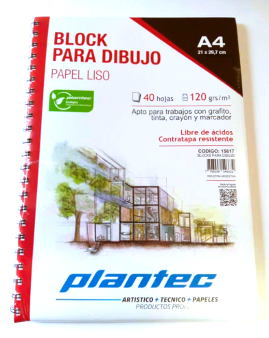 Producto - BLOCK PLANTEC PARA DIBUJO ANILLADO A4 120 GR X 40 HJ
