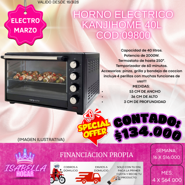 Producto - HORNO ELECTRICO KANJIHOME 40L COD:09800