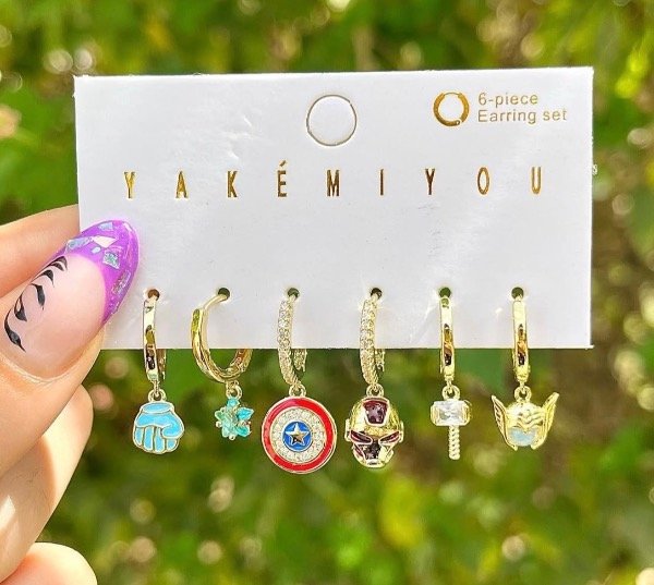 Producto - Set Aros Marvel Los Vengadores-Enchapados en oro 18k