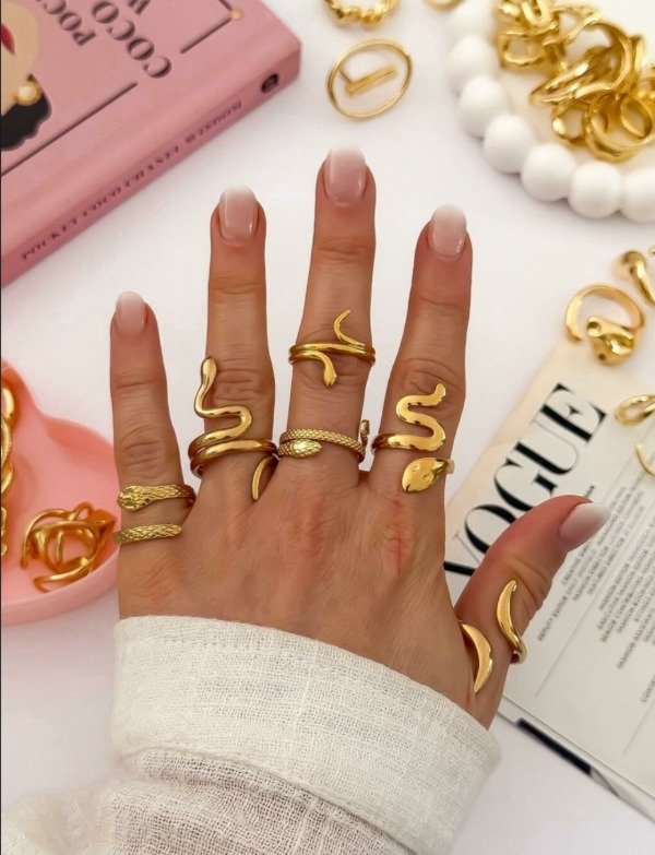 Producto - ANILLOS SNAKE DORADO