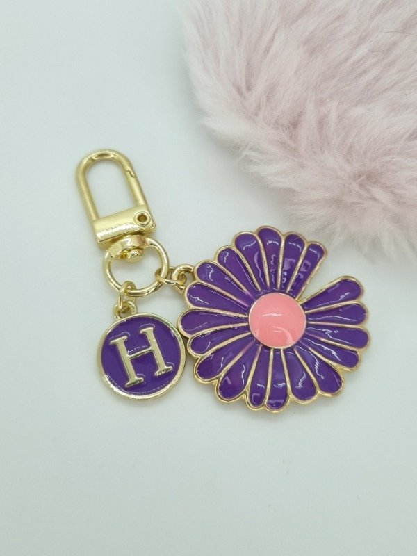 Producto - Llavero margarita esmaltada dor/plat nro 1269