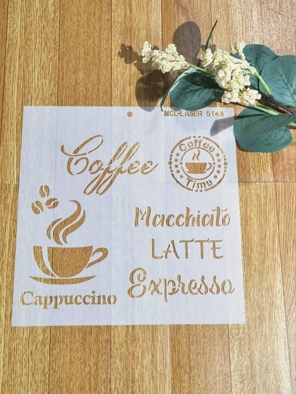 Producto - St 5149 de 20x20 cm Stencil Coffee