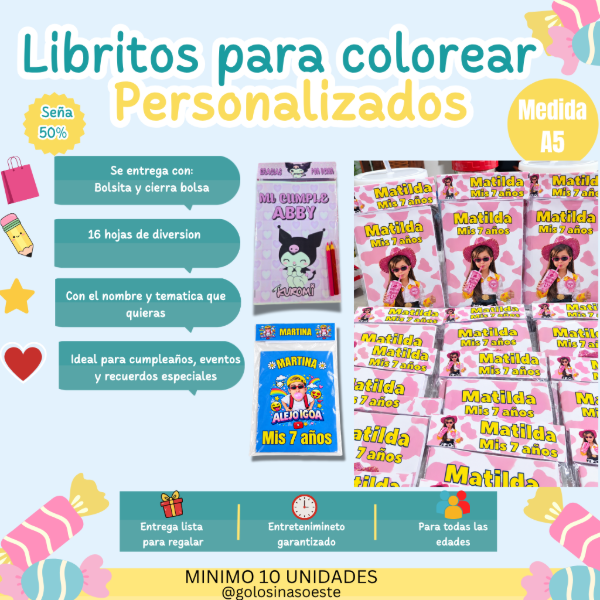 Producto - librito para colorear personalizado