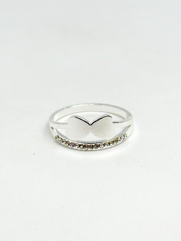 Producto - Anillo acero blanco corazón a corazón