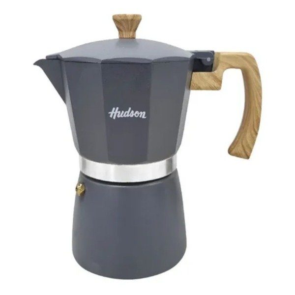 Producto - Cafetera Aluminio Hudson Gris Estilo Italiana 9 Tazas