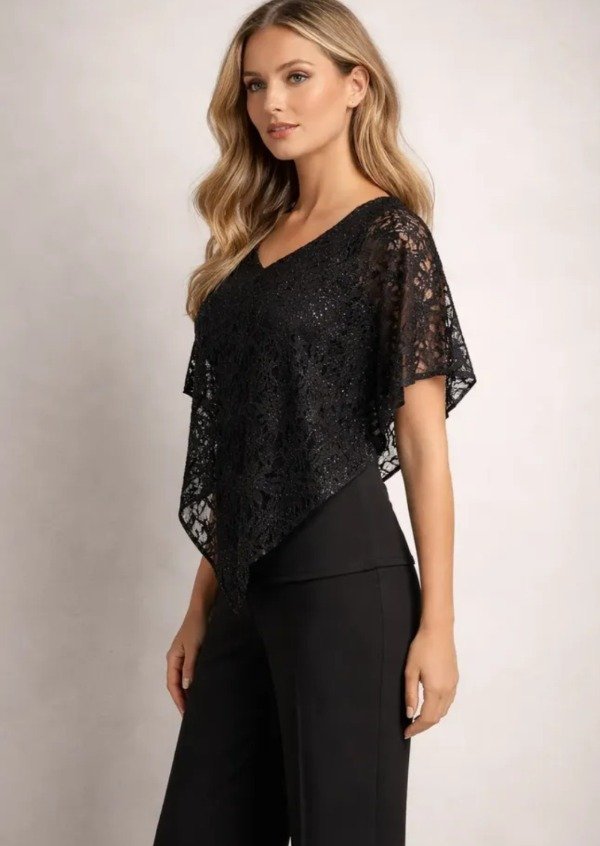 Producto - Blusa de Encaje con Manga punta pico Señora - 9