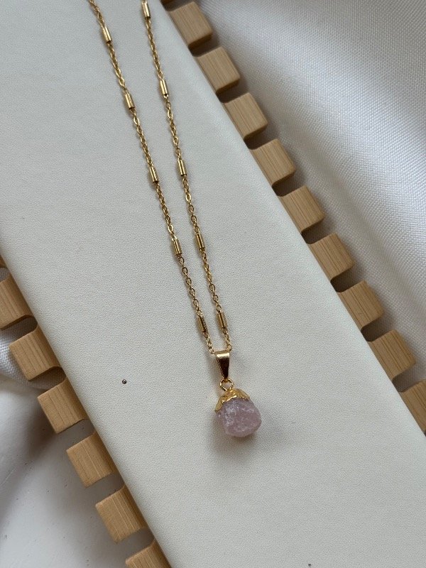 Producto - Collar Lidia cuarzo rosa