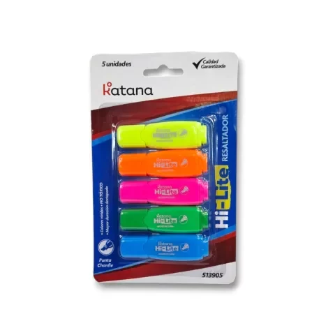 Producto - Resaltador Mini KATANA x5 colores en blister 7205