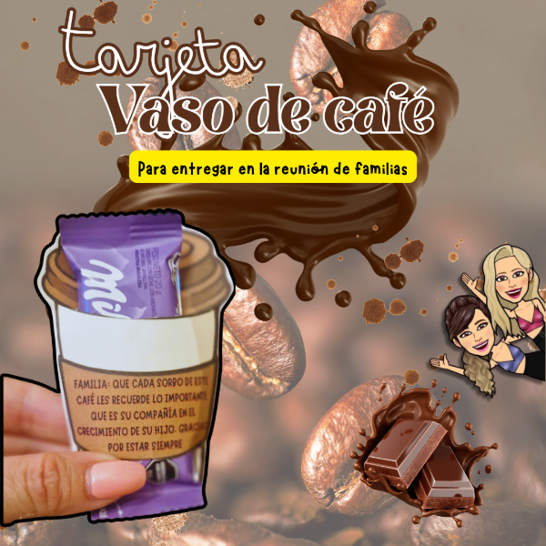 Producto - Tarjeta Vaso de Café. Especial Reunión de Familias