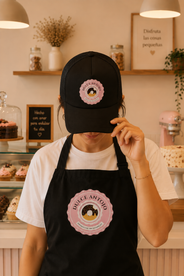 Producto - delantal + gorra PERSONALIZADA - 2