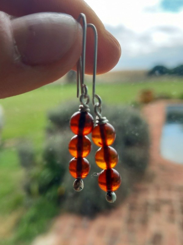 Producto - Aros de Ambar Baltico y plata - 1