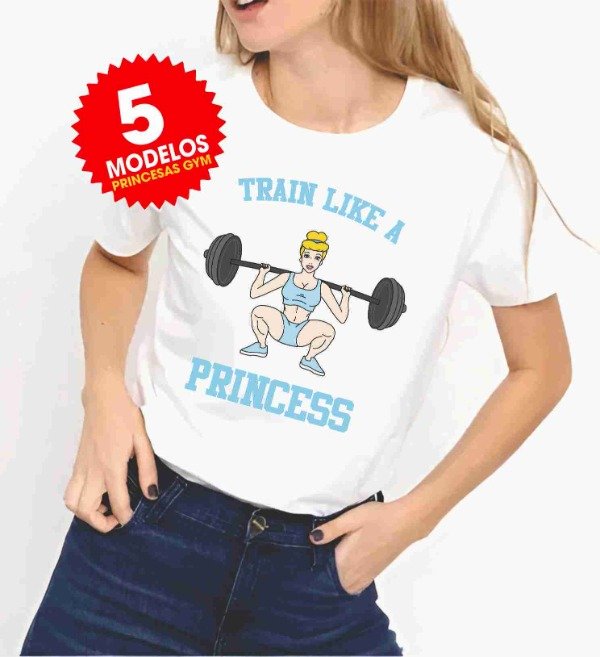 Producto - Plantillas Remeras Princesas Gym DTF Sublimar #R209