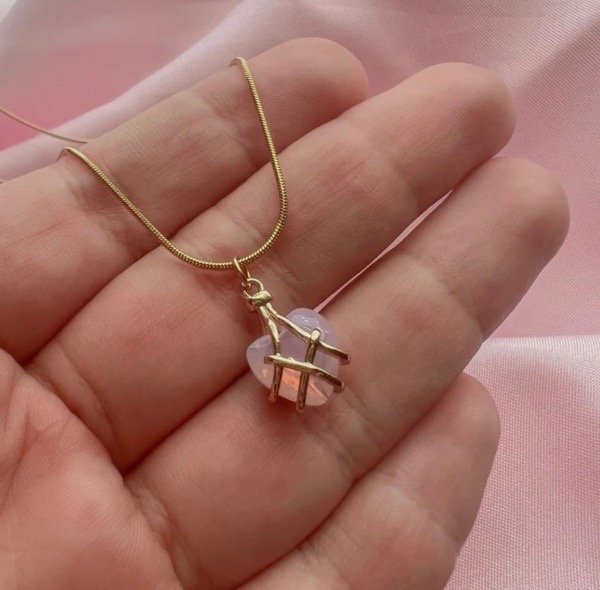 Producto - Collar Barbie y el castillo Pink Gold-Titanio enchapado en oro mini PREVENTA