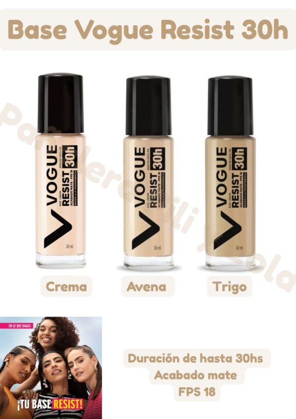 Producto - Base Vogue Resist 30h (Consultar tono disponible)