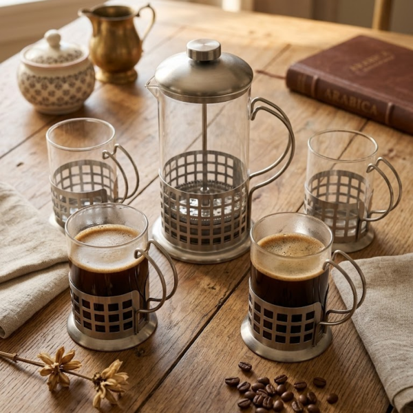 Producto - Kit Cafetero Prensa Francesa + Tazas Regalo Café - 6