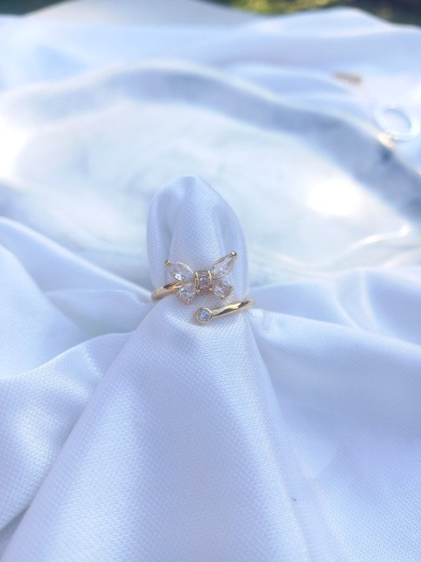 Producto - anillo butterfly cristal golden