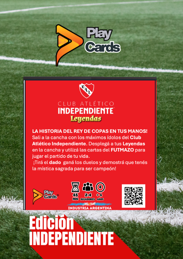 Producto - Juego de mesa Playcards Fútbol Ed.CLUB ATLÉTICO INDEPENDIENTE - 1