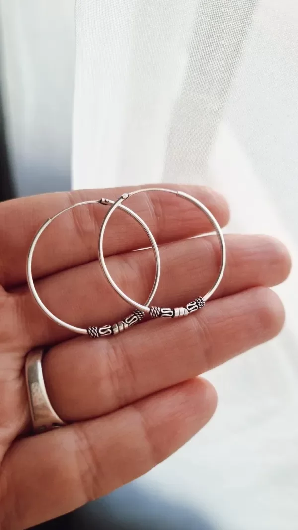 Producto - Argollitas bali 2,9cm plata 925