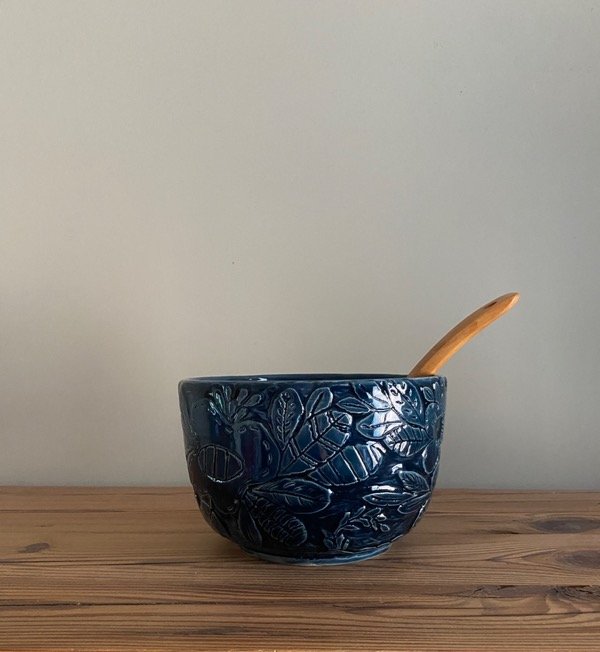 Producto - Ensaladera Flor Azul pleno - A pedido