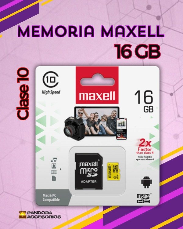 Producto - Memoria Maxell Micro SD 16GB Clase 10 - 0