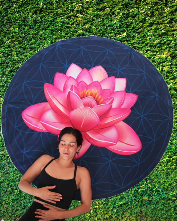 Producto - Manta Circular Flor de Loto sobre flor de la vida