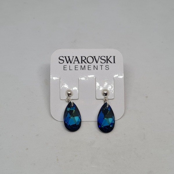 Producto - Aros gota azul 16mm Swarovski