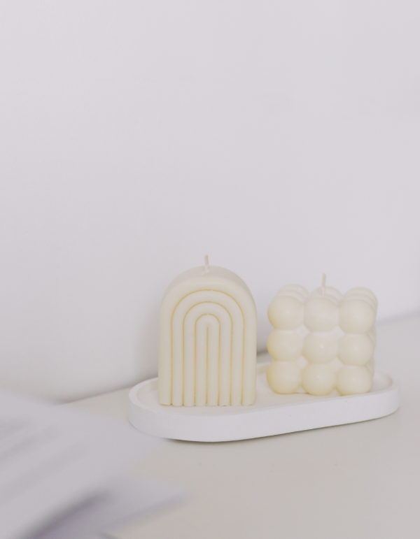 Producto - Combo Vela Bubble + Vela Arcoíris + Bandejita