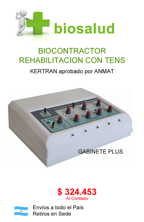 Producto - Biocontractor  Rehabilitacion Musc, TENS, iontoforesis, Kertran Gr Gabinete Plus