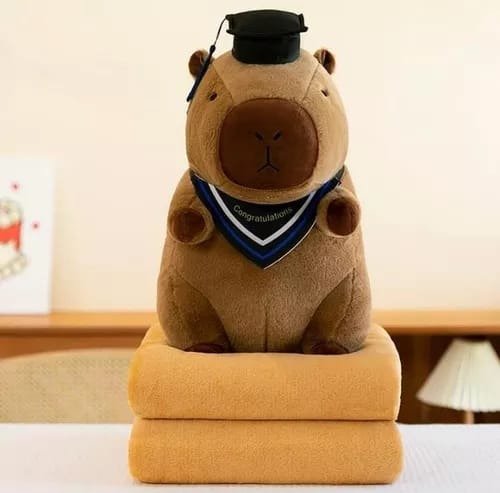 Producto - Peluche con Manta. Capibara egresado