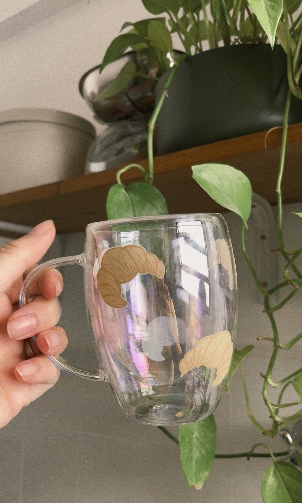 Producto - Taza doble vidrio medialunas