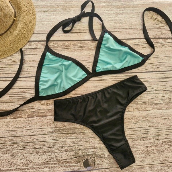 Producto - Bikini triangulo y less tiro alto - oferta talle 90