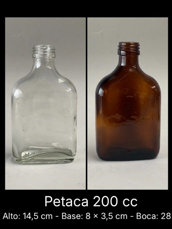 Producto - Botella vidrio Petaca 200cc