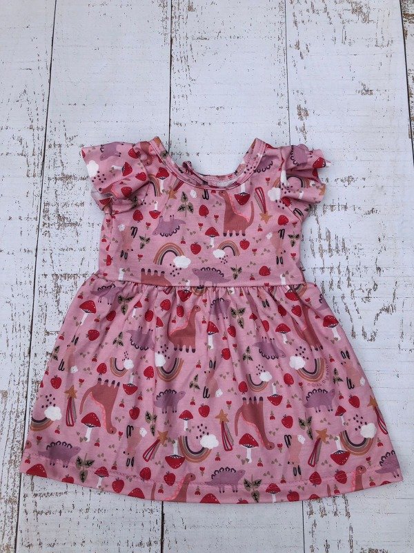 Producto - Vestido Manga corta Bebe Dinos Rosas