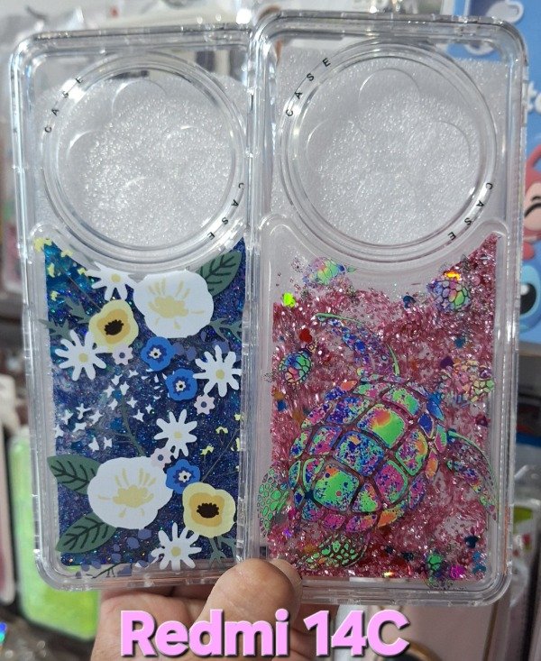 Producto - Fundas diseño glitter con agua. Redmi 14C