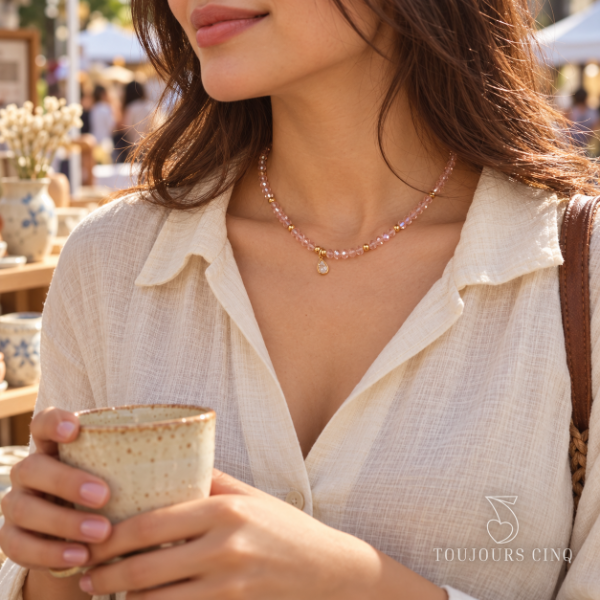 Producto - Collar Zuri Rosa Cristal - 0