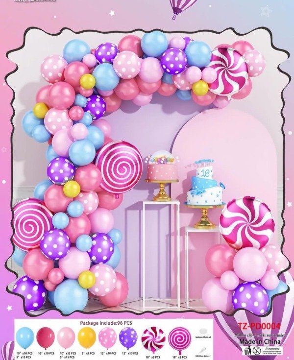 Producto - Set de globos multicolor 96 piezas