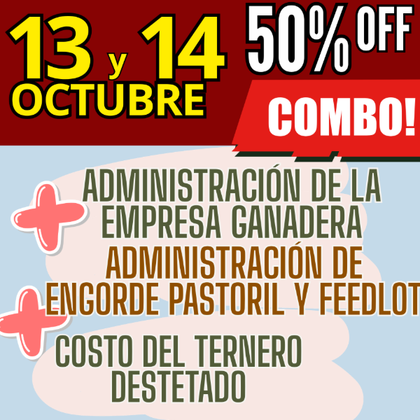 Producto - COMBO 3 CURSOS:Gestión Ganadera + Costo del Ternero + Engorde Pastoril y Feedlot - 0