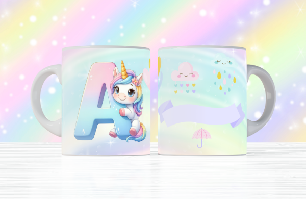 Producto - TAZAS ALFABETO UNICORNIO