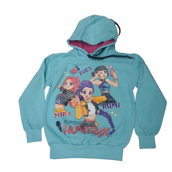 Producto - Buzo frizado Nena doble estampa K-pop verde agua T10