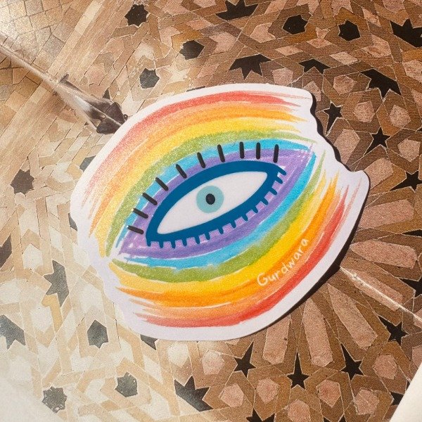 Producto - Sticker mini Ojo Arcoíris Relieve