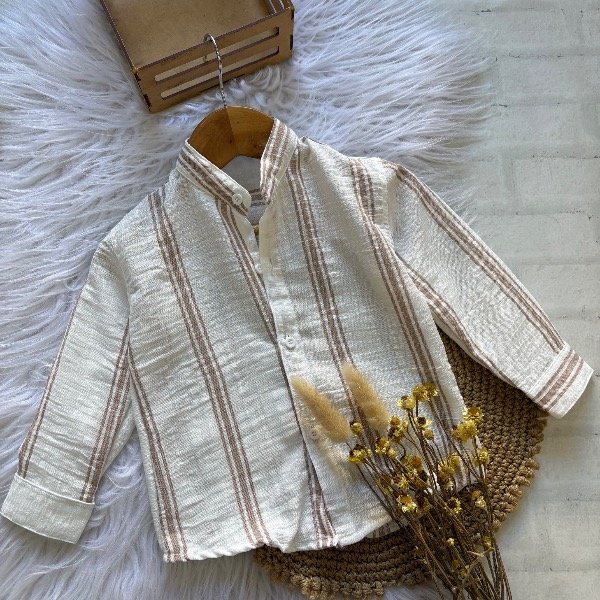 Producto - Camisa Teo BEIGE línea niños 4 al 12 - 1