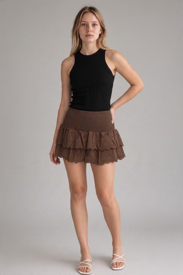 Producto - POLLERA CORTA BRODERI A071 - 0